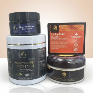 Turmeric Shea Butter Combo (Nourishing Face Cream, Shea Butter, Honey Coffee Body Scrub and Turmeric Soap) #4