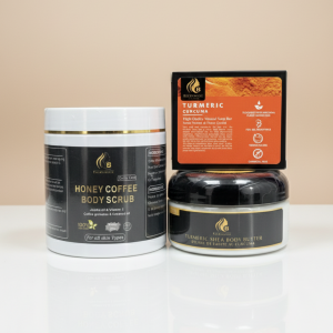 Turmeric Shea Butter Combo (Honey Coffee Body Scrub Shea butter with Turmeric Soap) - For Men#3