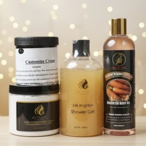 Customized Cream, Glow Brighten Body Scrub 16oz, Brighten Shower Gel, Oil Serum 400ml #4