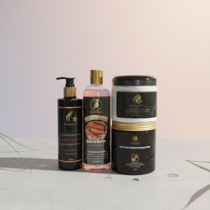 Glutathione face and body lotion Combo (body scrub, carotene body oil 400ml honey brightening black soap)#4