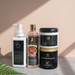 Brighten lotion Combo set (Honey brightening black soap, Brightening body scrub and Carotene body oil) #4