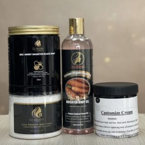 Customized Cream, Glow Brighten Body Scrub 16oz, Brighten Black Soap, Brighten Body Oil  400ml #4