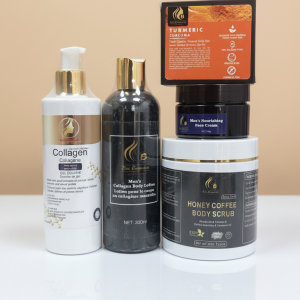 Men's Nourishing Combo Set (Men's Body cream, Face cream, Scrub, Turmeric soap, Collagen Shower Gel)#5