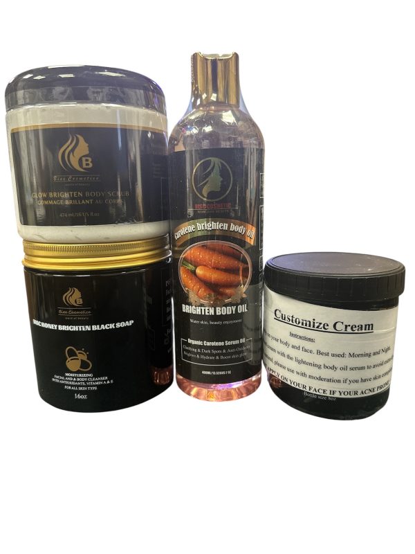 Customized Cream, Glow Brighten Body Scrub 16oz, Brighten Black Soap, Brighten Body Oil  400ml #4