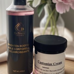Customize Cream 8oz with Brighten Body Oil Combo Set #2
