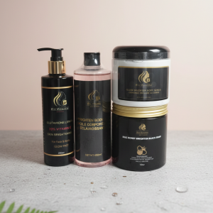 Glutathione face and body lotion Combo (body scrub, brighten body oil 400ml honey brightening black soap)#4