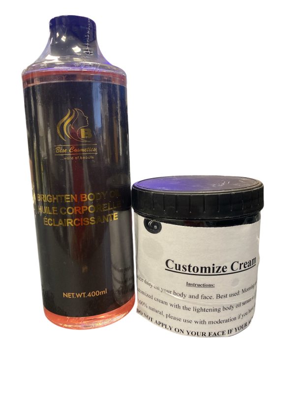 Customize Cream 8oz with Brighten Body Oil Combo Set #2