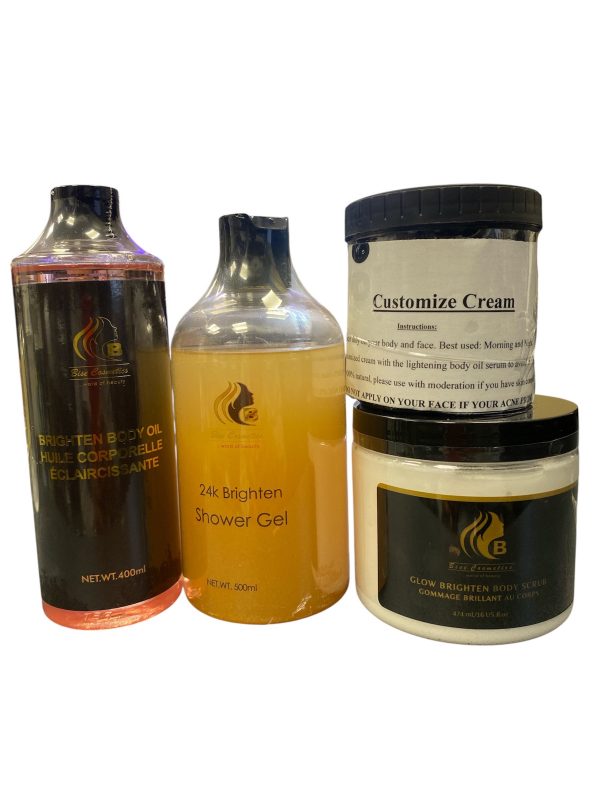 Customized Cream, Glow Brighten Body Scrub 16oz, Brighten Shower Gel, Oil Serum 400ml #4