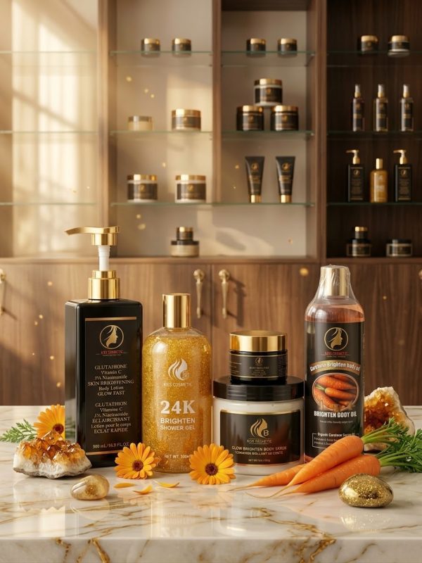 Glutathione face and body lotion combo (24k Shower Gel, Brightening Body Scrub and Carotene Body Oil) #5
