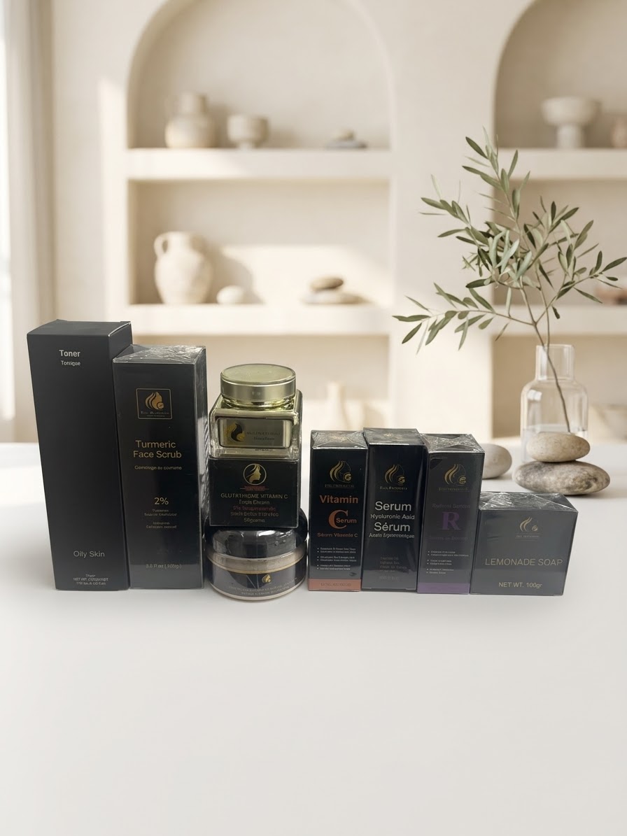 Pigmentation & Dark Spots Brightening Combo #9 (For Oily Skin) Toner, Turmeric face scrub, Toning night cream, Glutathione Vit C face cream, Hyperpigmentation Turmeric clay mask, Retinol Serum, Vit C Serum, Hyaluronic Acid Serum, Lemonade soap
